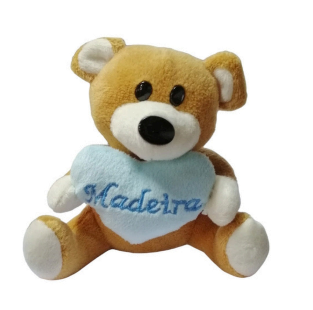 URSO CORAÇÃO AZUL 10CM